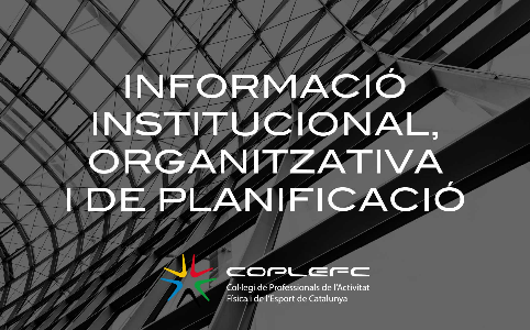 Informació institucional, organitzativa i de planificació 